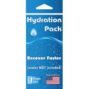 Hydration Pack: Electrolyte, face wipes, and lip balm to go.