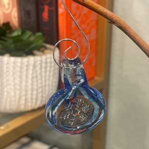 Hand Blown Blue Snowflake Ornaments