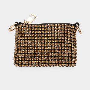 Bling Studded Mini Hand Bag / Crossbody Bag - 100% Polyester