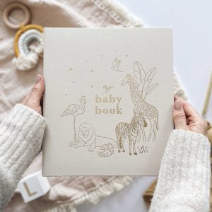 My Baby Book (Safari) luxury keepsake memory book + box