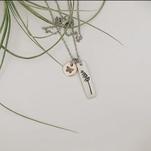 Lavender and Butterfly Necklace