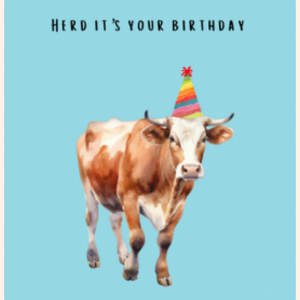 Birthday Cow Greeting Card