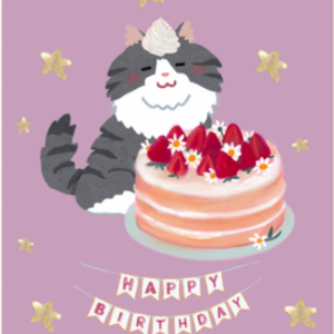 Kitty Birthday Greeting Card