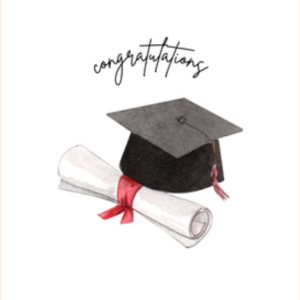Grad Hat and Scroll Greeting Card