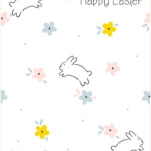 Easter Bunny Floral Print Greeting Card