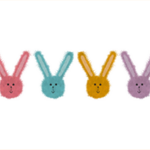 Happy Bunny Heads Greeting Card