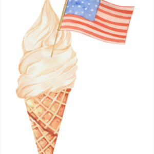 American Ice Cream Cone Greeting Card