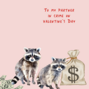 Raccoon Partner in Crime Greeting Card